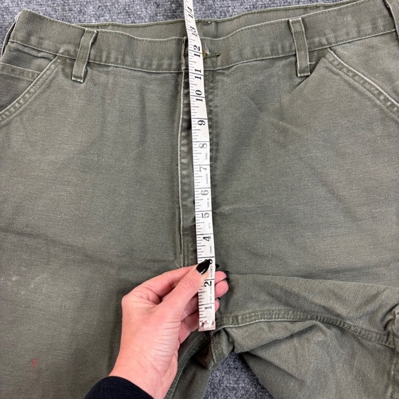 CARHARTT Men’s Washed Duck Work Shorts Green Utility Cargo shorts size: 38 - Picture 8 of 9